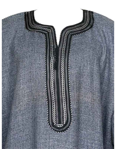 Djellaba pour homme à manches courtes, gris...