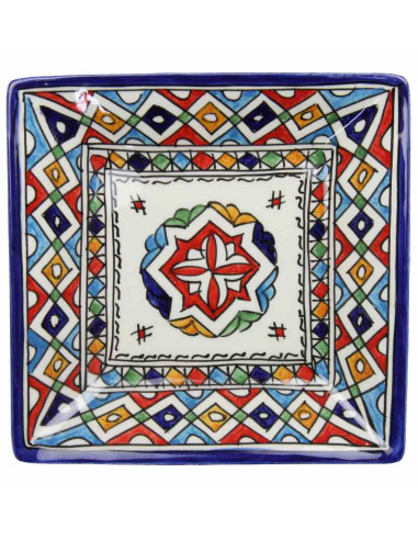 Assiette marocaine carrée motif1