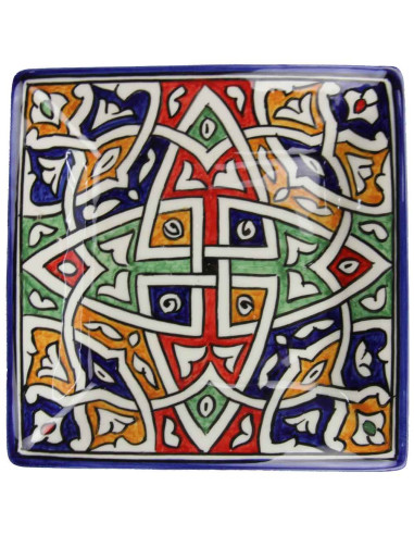 Assiette marocaine carrée motif2