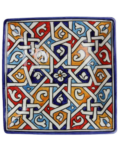 Assiette marocaine carrée motif8