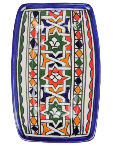 Assiette rectangulaire marocaine blanche à...