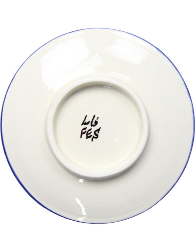 Assiette ronde marocaine à damier central