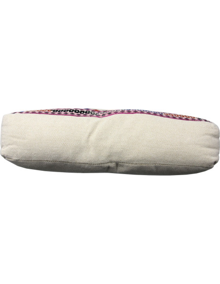 Coussin de méditation brodé rose et rouge, 18 x 18 po
