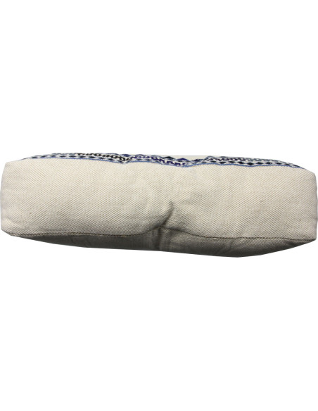 Coussin de méditation brodé bleu marine, 18 x 18 po