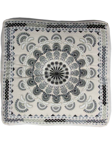 Black and White Embroidered Meditation Cushion