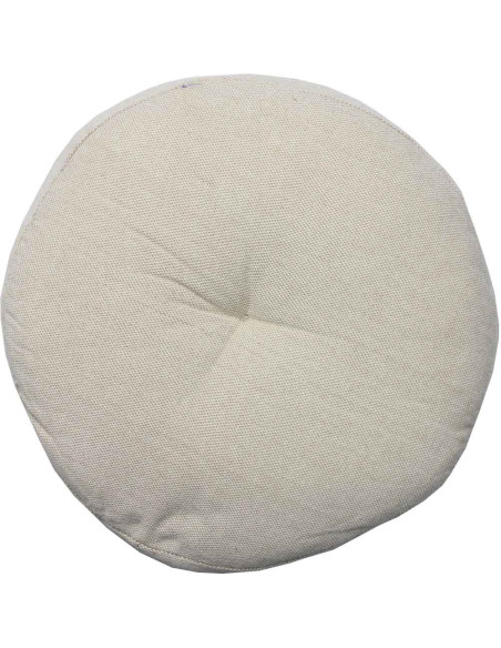 Coussin de méditation rond brodé rouge, Ø 16 po