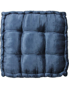 Coussin de sol brocart bleu roi, 18 x 18 po 2
