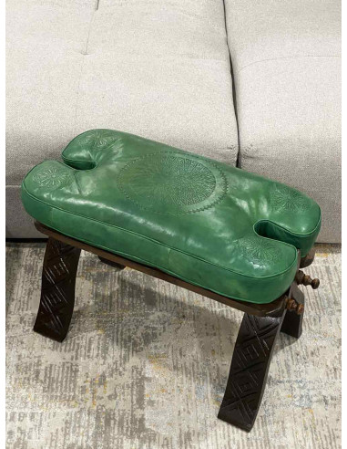Chaise pliante selle de chameau en cèdre, cuir...
