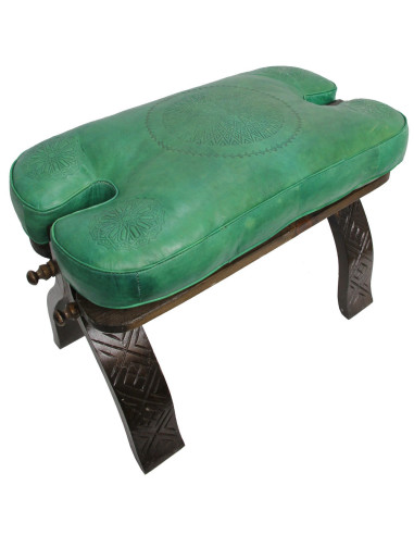 Chaise pliante selle de chameau en cèdre, cuir...