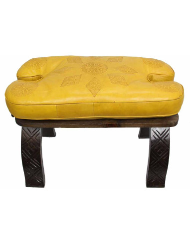 Chaise pliante selle de chameau en cèdre, cuir...