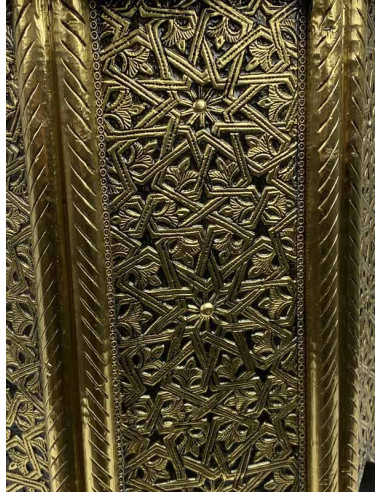 Table marocaine octogonale dorée, Ø 17,5 po