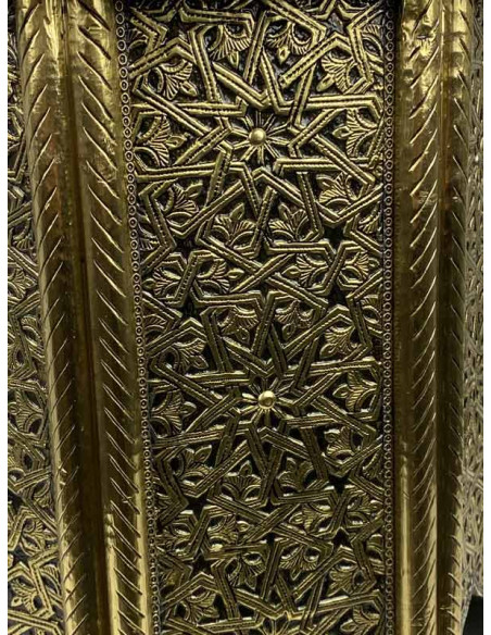 Table marocaine octogonale dorée, Ø 17,5 po