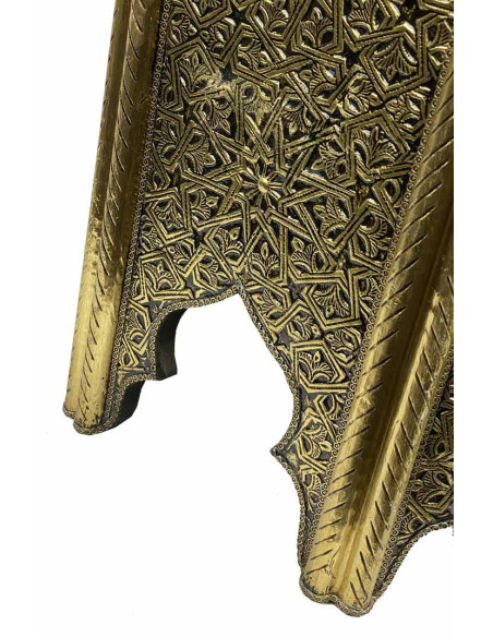 Gold Octagonal Moroccan Table, Ø 21.5 in