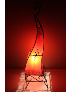 Lampe marocaine en cuir peinte au henné, motif 2 – 29 po 2