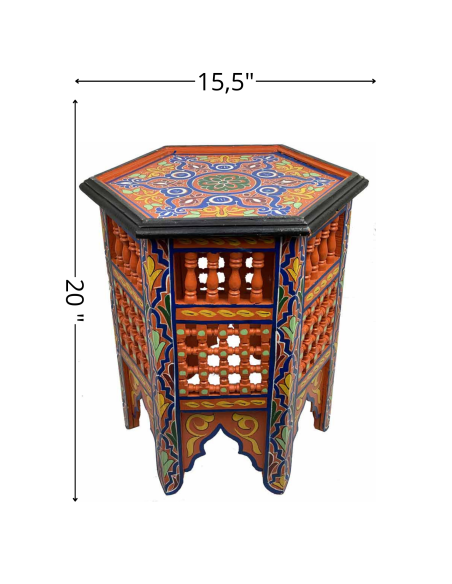 Table marocaine en bois Motif 3
