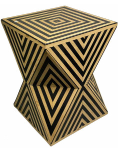 Black and Cream Hourglass Side Table