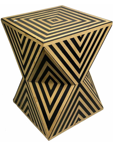 Black and Cream Hourglass Side Table