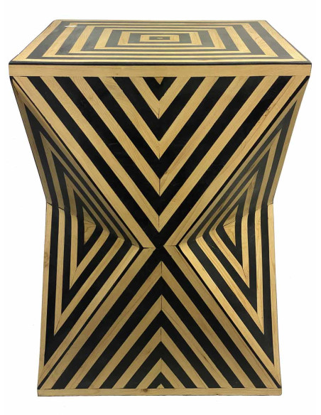 Black and Cream Hourglass Side Table