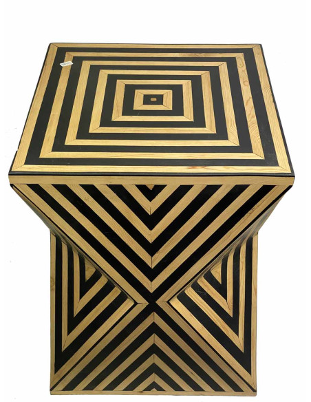Black and Cream Hourglass Side Table