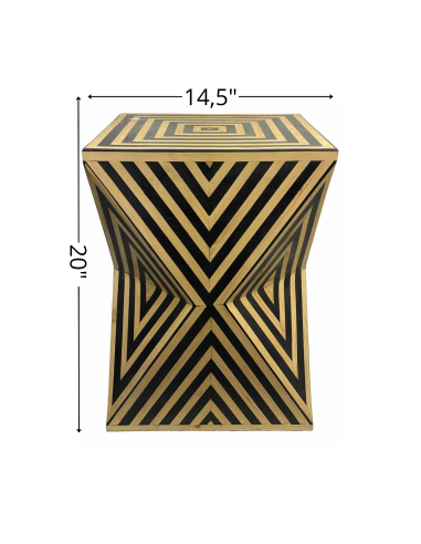 Black and Cream Hourglass Side Table