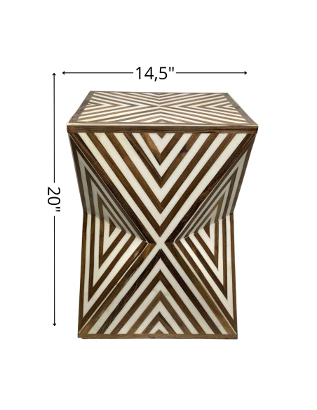 Table d'appoint sablier noir et blanc