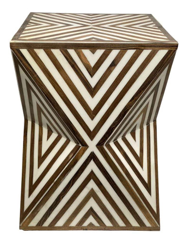Black and White Hourglass Side Table