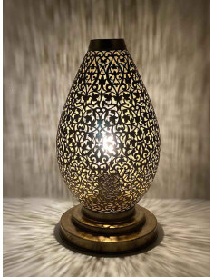 Moroccan Gold Copper Egg Table Lamp TM