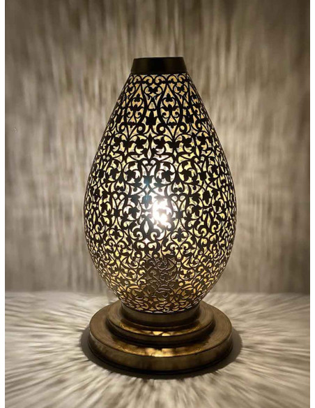 Moroccan perforated Egg TM lamp in gold