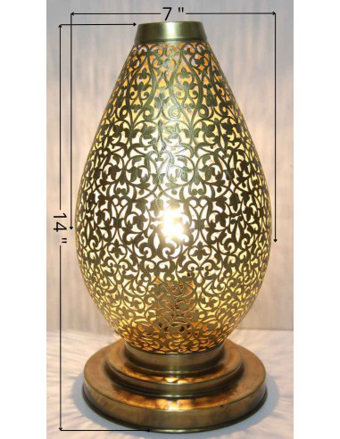 Moroccan Gold Copper Egg Table Lamp TM
