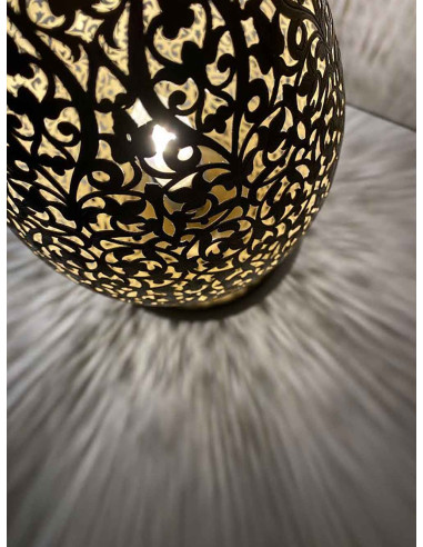 Moroccan perforated Egg TM lamp in gold