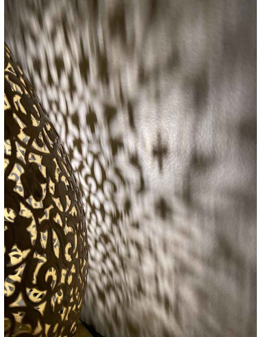 Moroccan perforated Egg TM lamp in gold
