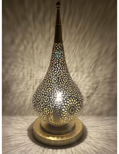 Moroccan Gold Copper Teardrop Table Lamp TG