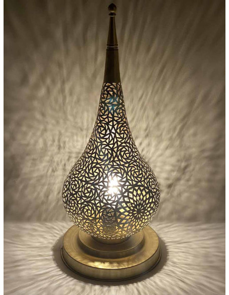 Moroccan Gold Copper Teardrop Table Lamp TG