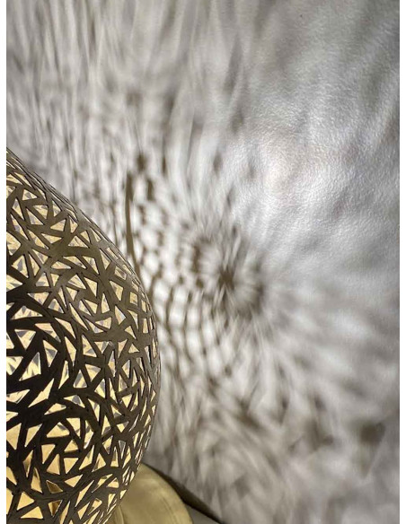 Lampe de table marocaine en cuivre doré, goutte TG