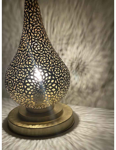 Moroccan Gold Copper Teardrop Table Lamp TG