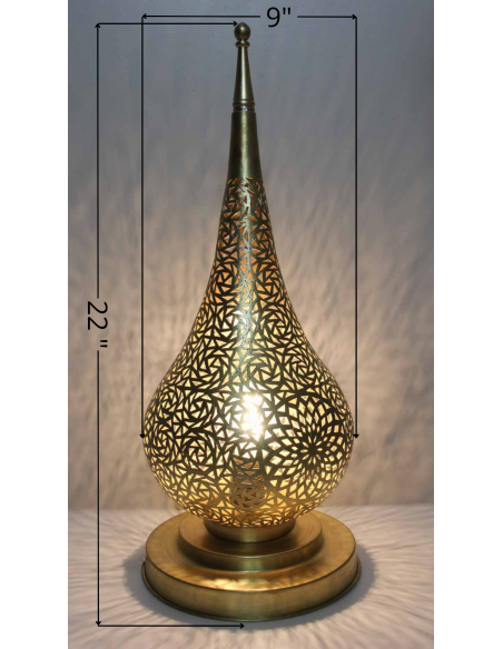 Moroccan Gold Copper Teardrop Table Lamp TG