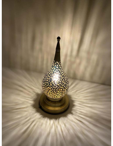 Moroccan Gold Copper Teardrop Table Lamp PT,...