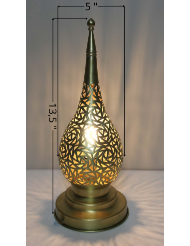 Lampe de table marocaine en cuivre doré, goutte...
