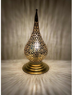 Lampe de table marocaine en cuivre doré, goutte PT2