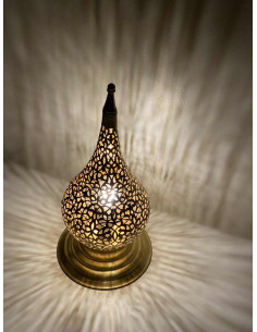 Lampe de table marocaine en cuivre doré, goutte PT2 2