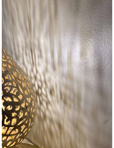 Lampe de table marocaine en cuivre doré, goutte...