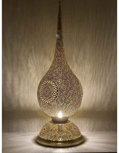 Moroccan Gold Copper Teardrop Table Lamp TTG