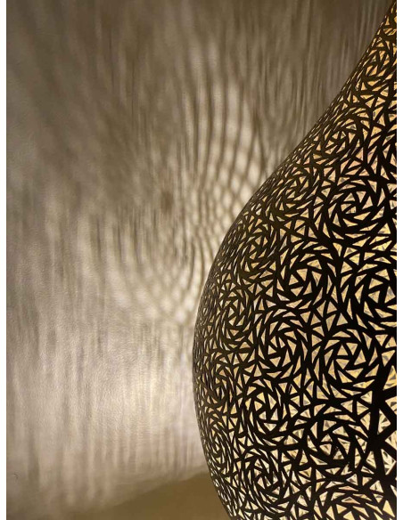Moroccan perforated Droplet TTG lamp in gold