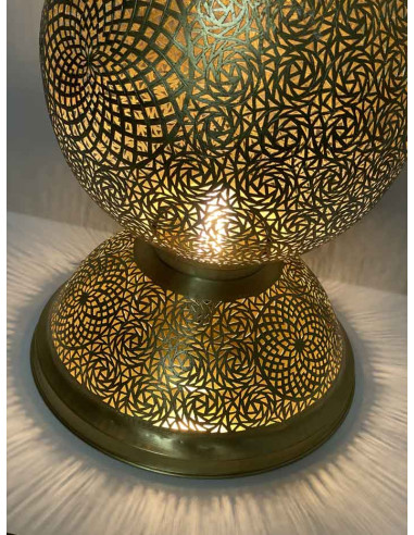 Moroccan perforated Droplet TTG lamp in gold