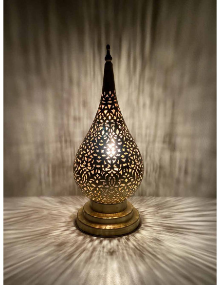 Lampe de table marocaine en cuivre doré, goutte PPT2