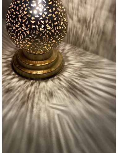 Moroccan Gold Copper Teardrop Table Lamp PPT2