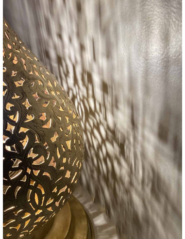 Lampe de table marocaine en cuivre doré, goutte...