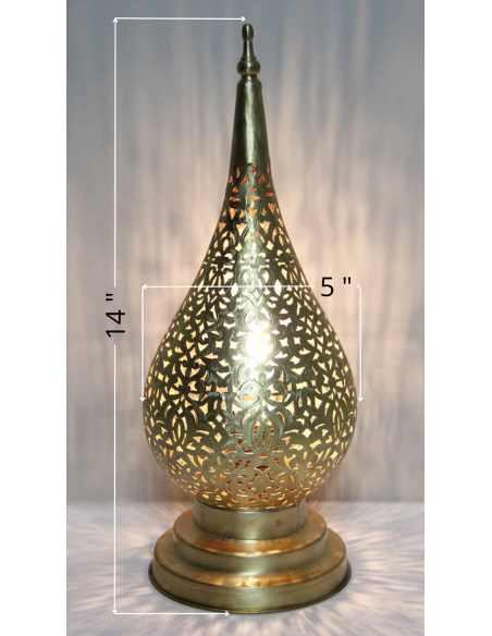 Moroccan Gold Copper Teardrop Table Lamp PPT2