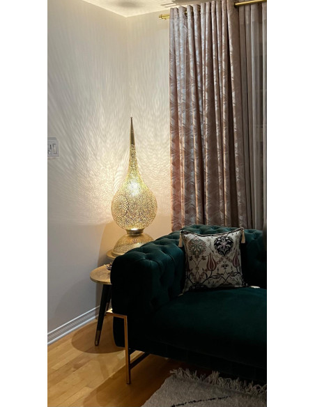 Moroccan perforated Droplet TTG lamp in gold