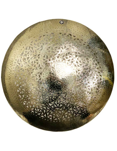 Moroccan openwork copper wall sconce, round...